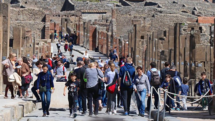 Visitors at Pompeii