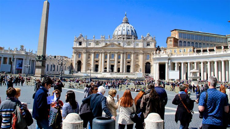 Admission to St Peter’s church in Rome is free but security queues are long and skip-the-line tours are only possible with the Vatican Museum.