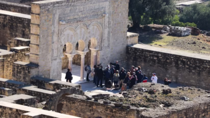 Tour Group at the Arches of the House of Ya'Far at Medina Azahara