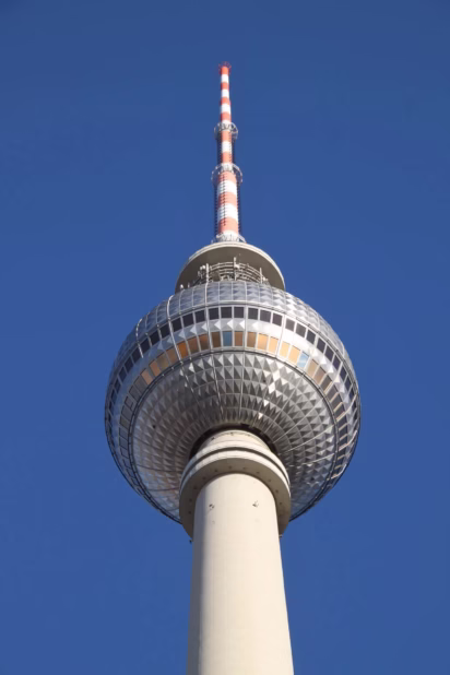 Berliner Fernsehturm (TV tower) Close up - admission is covered by the Berlin Welcome Card All Inclusive