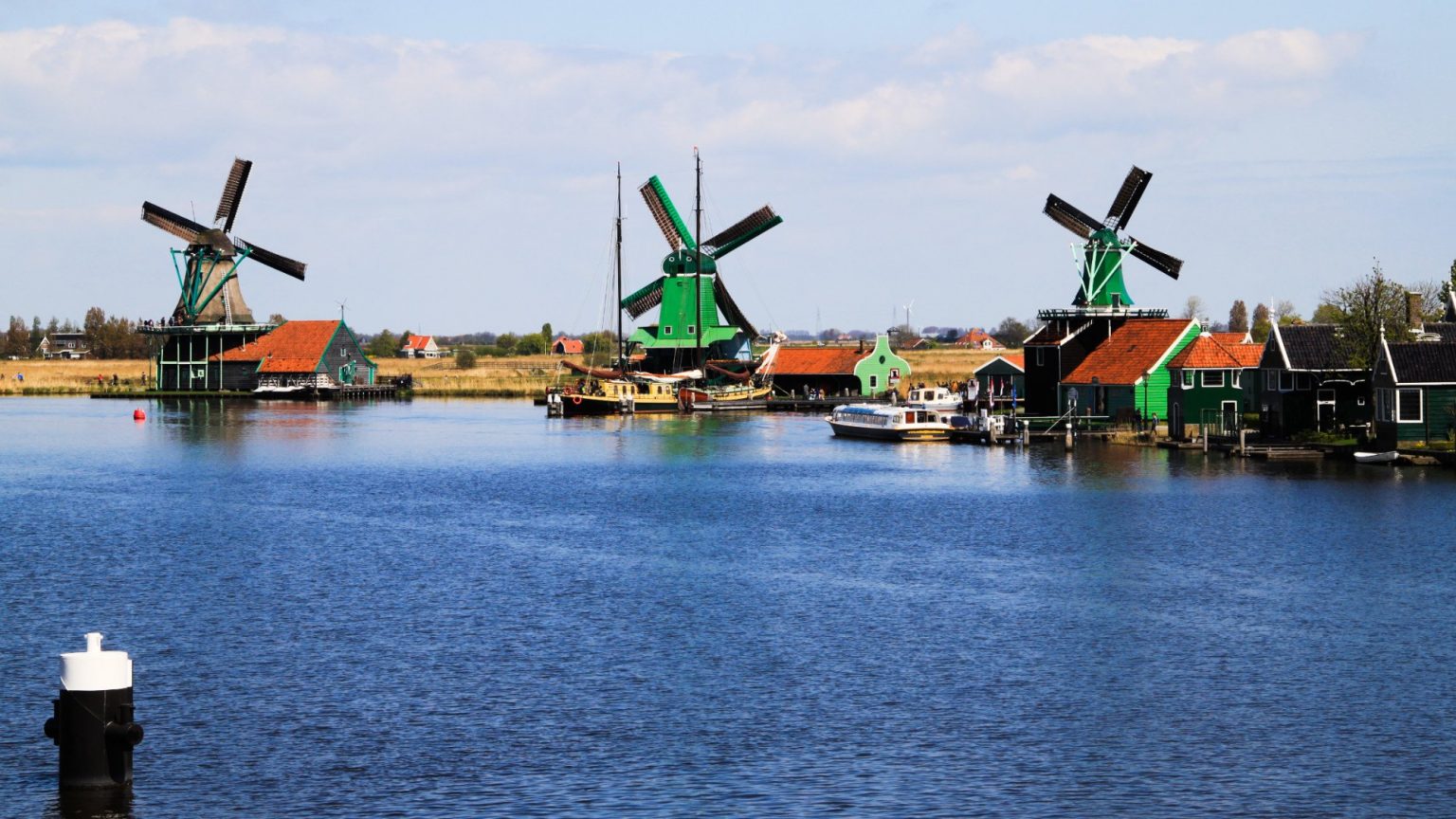 See Working Windmills at Zaanse Schans near Amsterdam, Netherlands