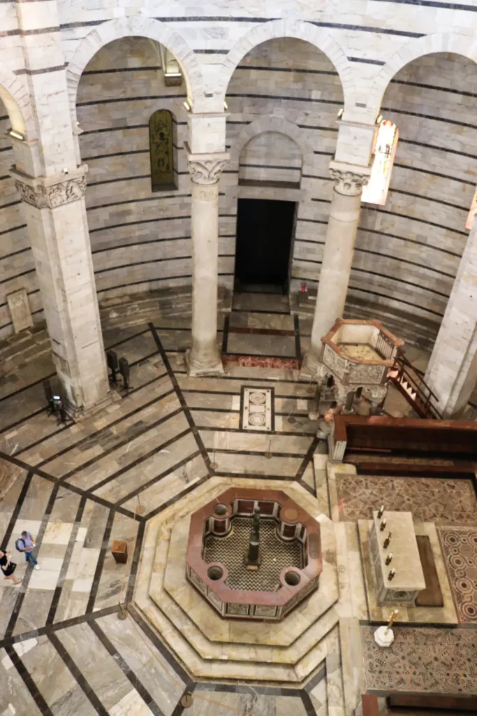 Baptismal Font Seen from the Gallery in the Baptistery in Pisa