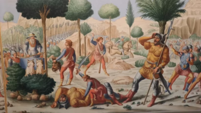 Painting of the David Legend in the Sinopie Museum Pisa