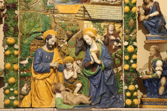 Nativity (1521) glazed terracotta by Giovanni della Robbia