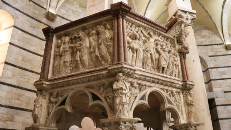 Niccola Pisano Pulpit in Pisa's Baptistery