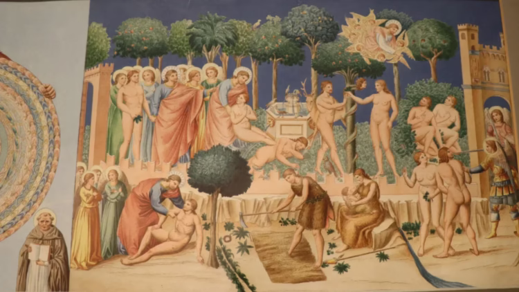 Original Sin Painting in the Sinopie Museum Pisa