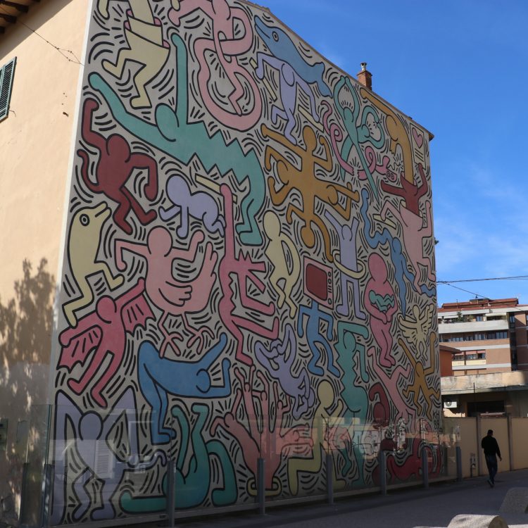 Tuttomondo mural (1989) by Keith Haring in Pisa