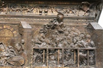Ascension detail on Donatello's Resurrection Pulpit in San Lorenzo in Florence