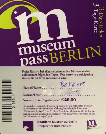 Museum Pass Berlin 3 Day Tciekt