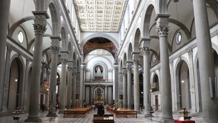 Nave and Altar Basilica of San Lorenzo on Florence