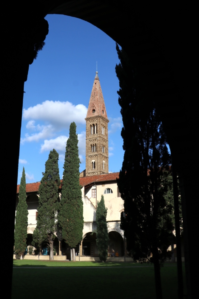 Campanile of Santa Maria Novella seen from the Great Cloisters