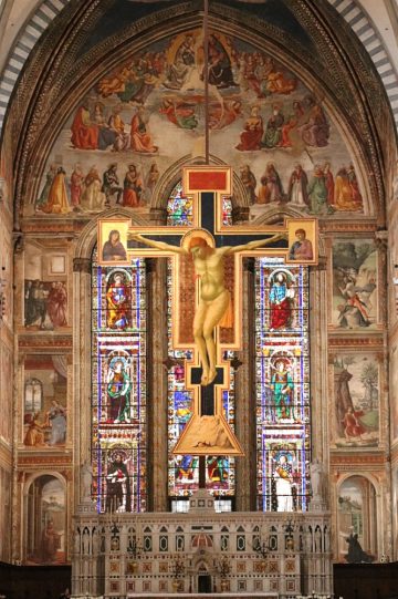 Crucifix by Giotto and Tornabuoni Chapel in Santa Maria Novella