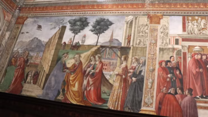 Detail from the Life of the Virgin Tornabuoni Chapel in Santa Maria Novella in Florence