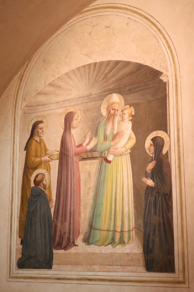 Cell 10: Presentation in the Temple Fresco by Fra Angelico in a monk's cell in the Convent of San Marco in Florence