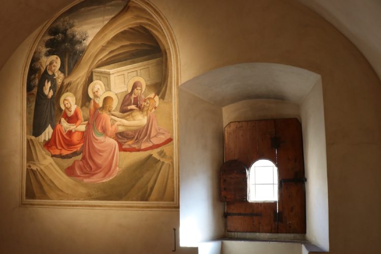 Cell 2: Lamentation Fresco by Fra Angelico in a monk's cell in the Convent of San Marco in Florence