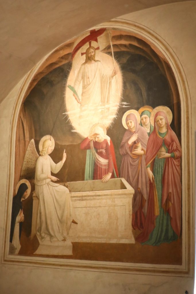 Cell 8: Christ Has Risen Fresco by Fra Angelico in a monk's cell in the Convent of San Marco in Florence