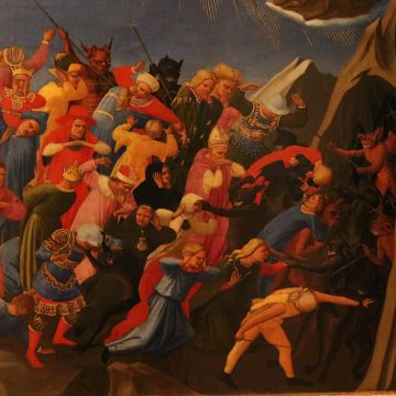 Off to Hell in Last Judgement by Fra Angelico in the San Marco Museum in Florence