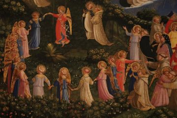 Paradise Detail from Last Judgement by Fra Angelico in the San Marco Museum in Florence
