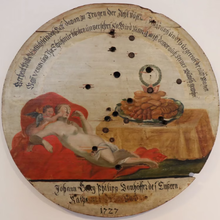 1727 Bemalte Schuetzenscheibe in the Hällisch-Fränkisches Museum in Schwäbisch Hall