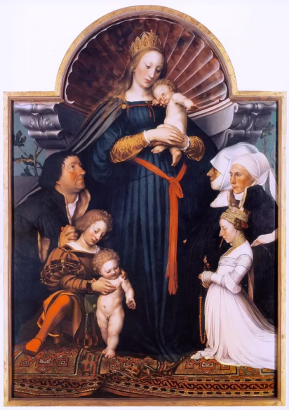 Hans Holbein the Younger’s Madonna des Bürgermeisters Jacob Meyer zum Hasen (1525/6), also known as the Darmstadt Madonna and Schutzmantelmadonna, is considered amongst the best paintings of the 16th century.