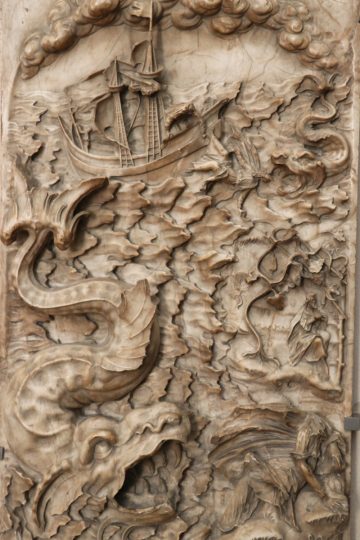 alabaster relief with Jonah and the Whale (1640) in St Wenzel's in Naumburg