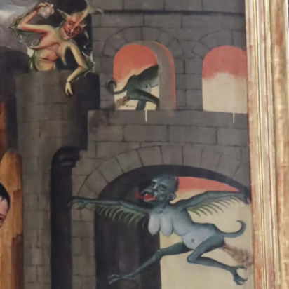 Devils in the high altar in St Michael's in Schwäbisch Hall