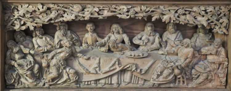 Last Supper on the predella of the holy ghost altar in St Michael's in Schwäbisch Hall