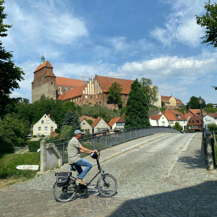 Cyclist and Havelberg Cathedral