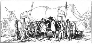 A cartoon from 1834 showed a wagon sticking out on both ends beyond Schaumburg-Lippe border posts with the question: is the wagon too big or the principality too small?