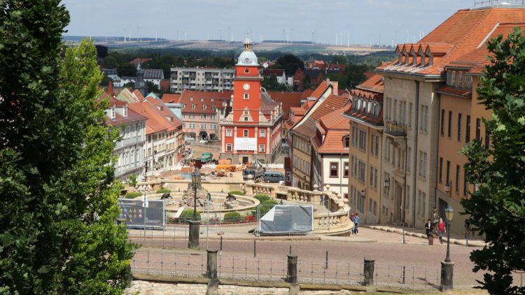 Old Town of Gotha viewed from the Schloss