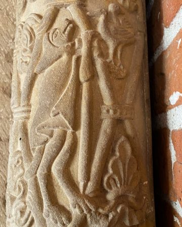 Fox Preaching to Two Geese Bas Relief in Kloster Jerichow