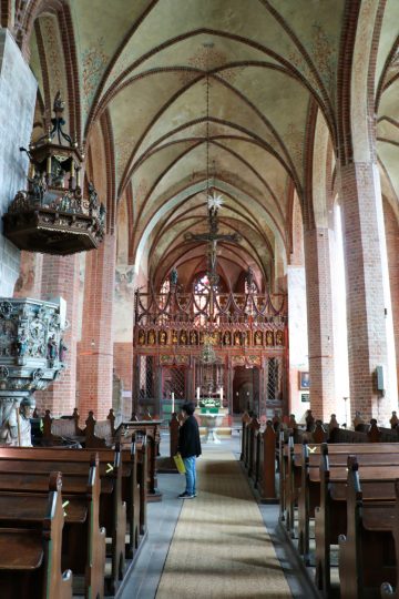 St. Jacobikirche in Stendal - view of the central aisle towards the root screen and choir