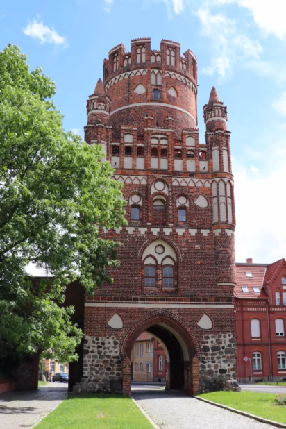 Brick Gothic Uenglinger Tor in Hansestadt Stendal viewed from the country side