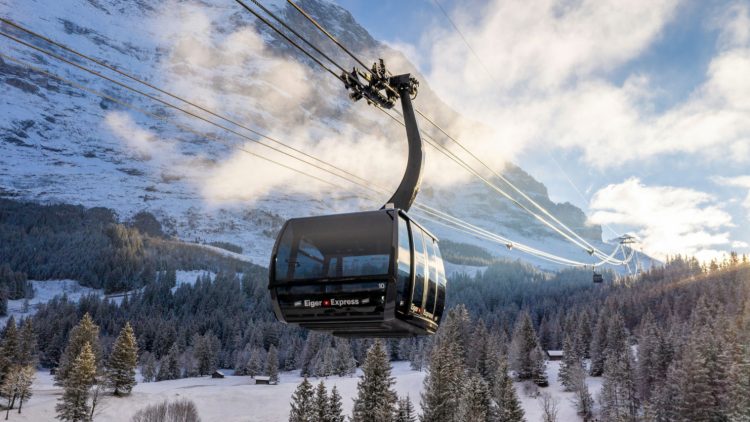 Eiger Expres Cable car in winter