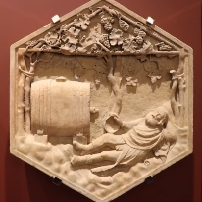 Drunkenness of Noah relief from the bell tower now in the museum