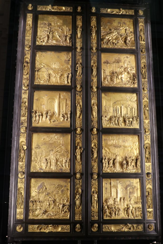 The original Gates of Paradise Doors from the baptistry in Florence are now in the Duomo Museum