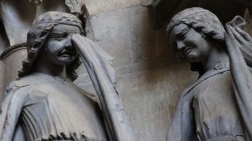 Detail of two foolish virgins in Magdeburg Cathedral