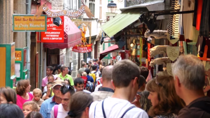 Crowds at Mont St Michel