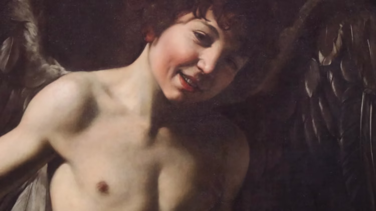 Caravaggio's Amor Victorious (Face) in the Gemäldegalerie in Berlin