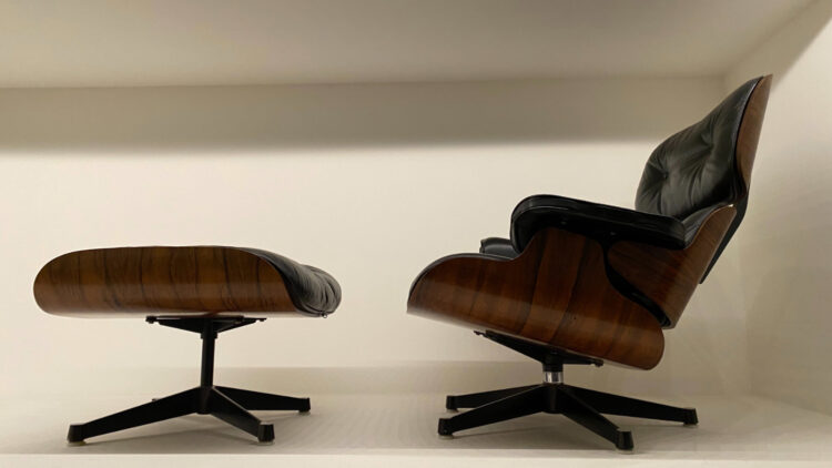 Charles Eames Chair and Ottoman in the Museum of Decorative Arts in Berlin