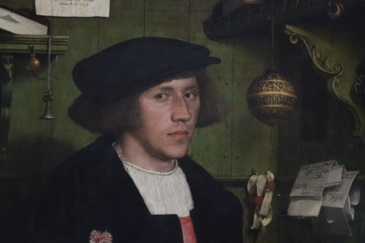 Detail of the Der Kaufmann Georg Gisze