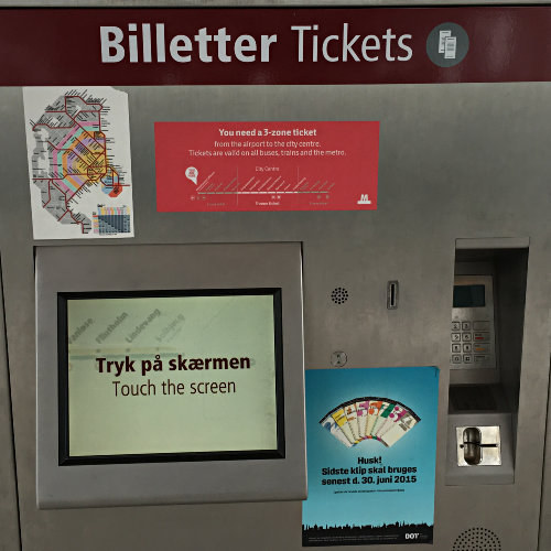 Copenhagen Airport Metro Train Vending Machine