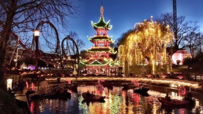 Chinese pagoda at Tivoli Gardens in Copenhagen