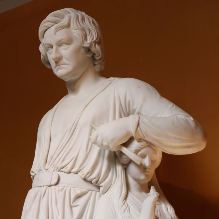 Bertel Thorvaldsen Self Portrait (Detail) in the Thorvaldsens Museum in Copenhagen