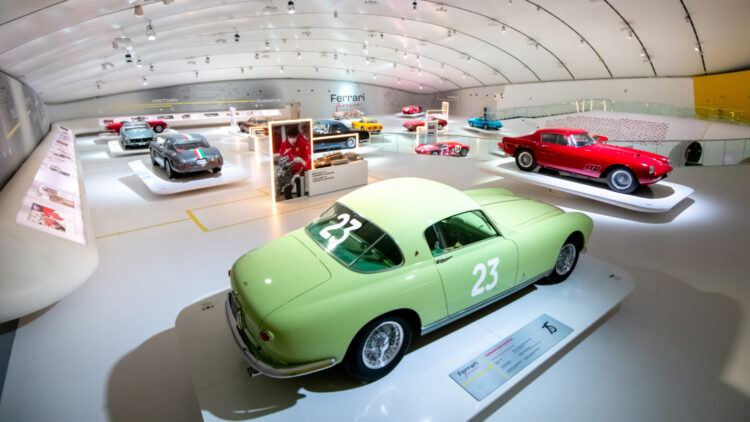 Mint green Ferrari 250 Europa in the "Ferrari Forever" 75-Years Exhibition in the Enzo Ferrari Museum Modena
