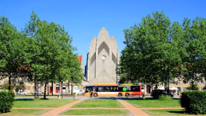 Bus 6A at the Grundtvigskirke