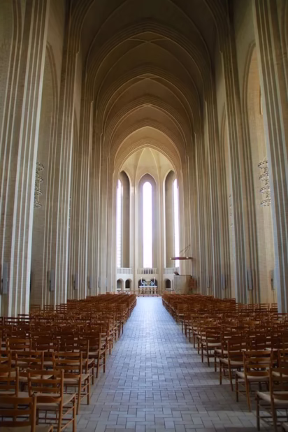 Center Aisle Grundtvig's Church in Copenhagen