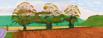 David Hockney, Three Trees near Thixendale, Autumn