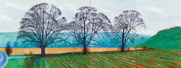 David Hockney, Three Trees near Thixendale, Winter, 2007,