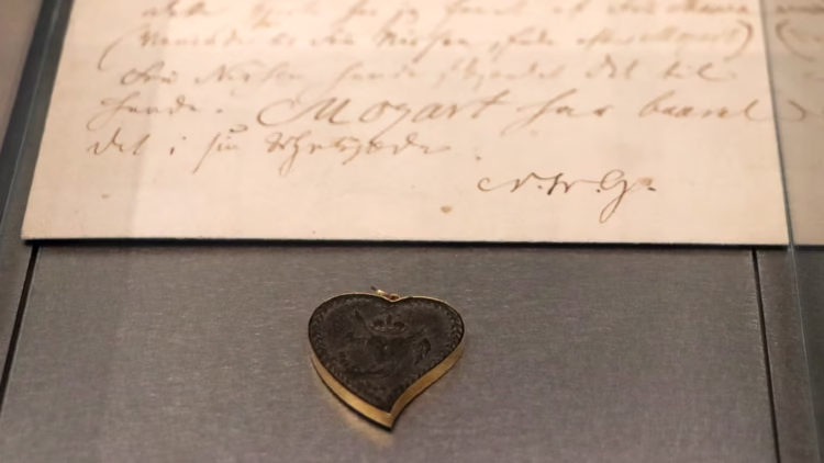 Mozart's Heart in the Danish Music Museum in Copenhagen